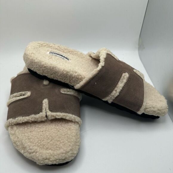 CUSHIONAIRE Women's Cuddle Fur Faux Shearling lined slide sandal +Memory Foam 8 - Picture 6 of 7